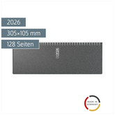 Querterminbuch Mod. septant 2026 | 305×105 mm, Kunststoff, grau